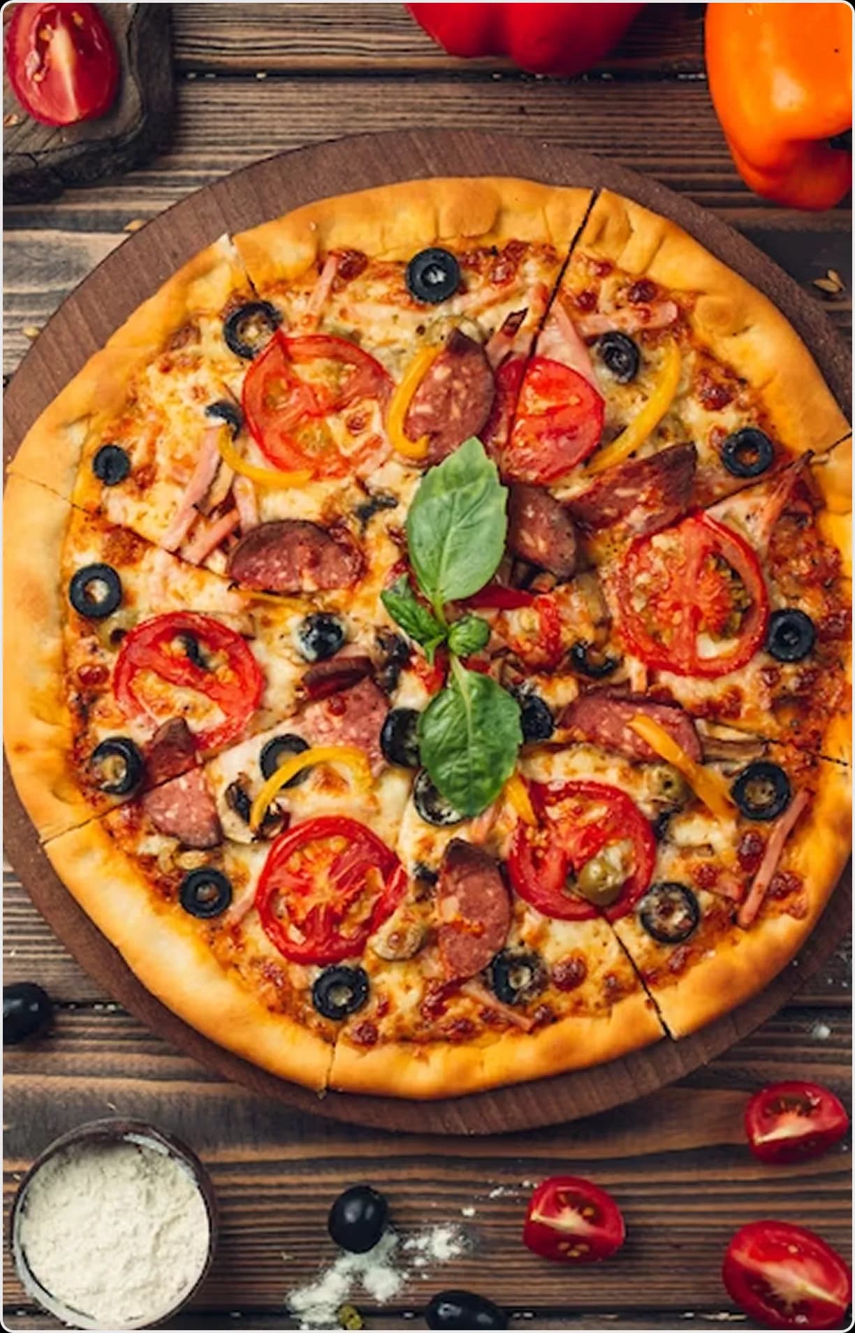 Fresh vegetable pizza